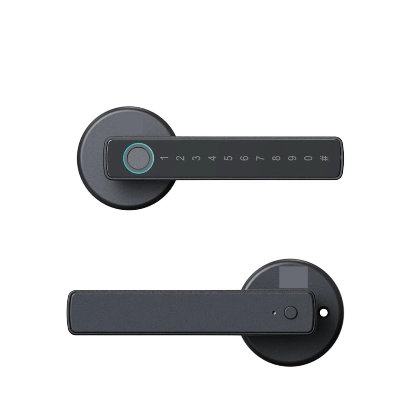 JVDDI Smart Door Handle, Smart Fingerprint Lock Bluetooth Passcode Card Wooden Door Bedroom Keyless Entry(Nero)