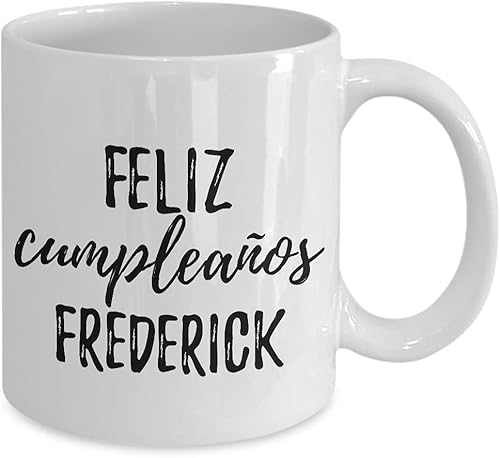 Miniatura 2 de Feliz Cumpleanos Frederick Mug Spanish Happy Birthday Personalized Name Gift Coffee Tea Cup 11 oz