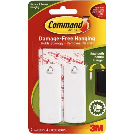 Lot de 2 crochets et 4 bandes dent de scie pour fixer sans clou