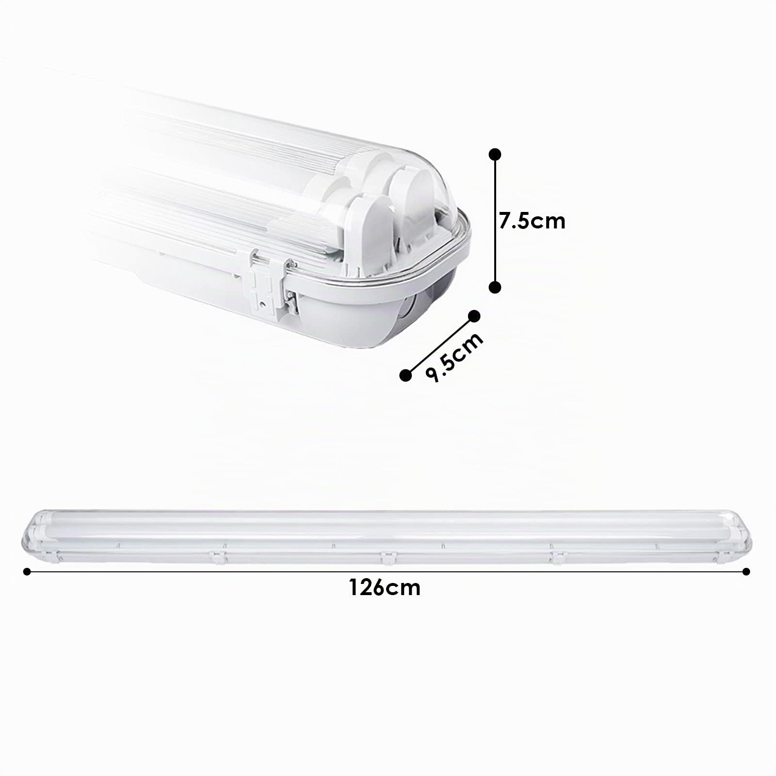 Sonnewelt Reglette LED garage 120cm Eclairage Led etanche 6 unités 18W 3600LM IP65 2xT8 Tube Reglette Led etanche,Blanc neutre 4000K Garage Atelier Plafonnier pour Atelier,Sous Sol,Bureau