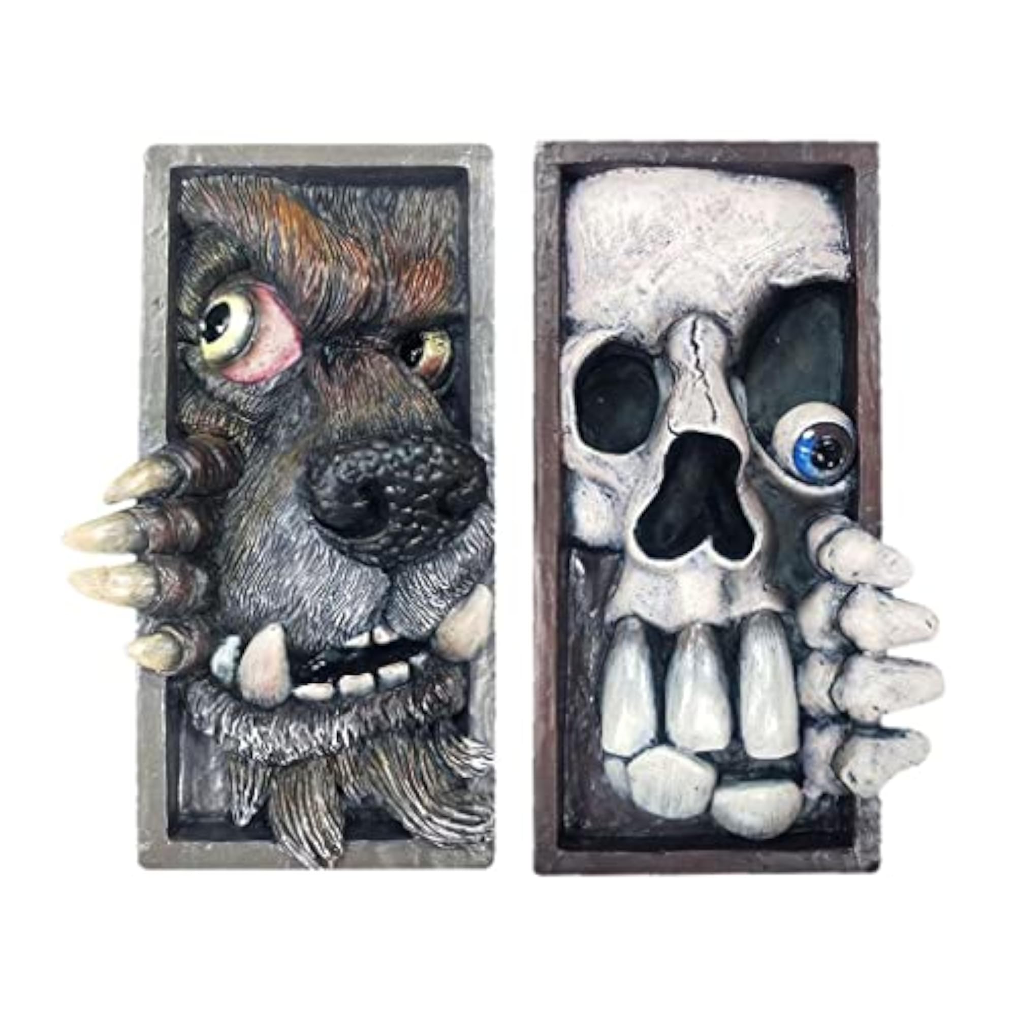 2Pcs Monster Bookend Peeping On Bookshelf Sculpture