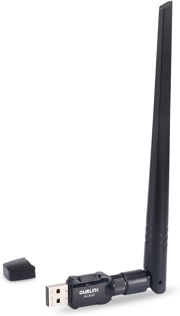 OURLINK 600Mbps mini 802.11ac Dual Band 2.4G/5G Wireless Network Adapter USB Wi-Fi Dongle Adapter with 5dBi Antenna Support Win Vista,Win 7,Win 8.1, Win 10,Mac OS X 10.9-10.12.4