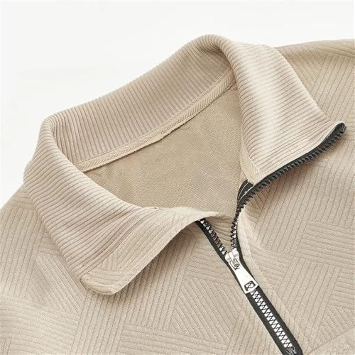 Winter Men's Retro Casual Zipper Collar Pullover Sweater Loose Knitted Warm Top4