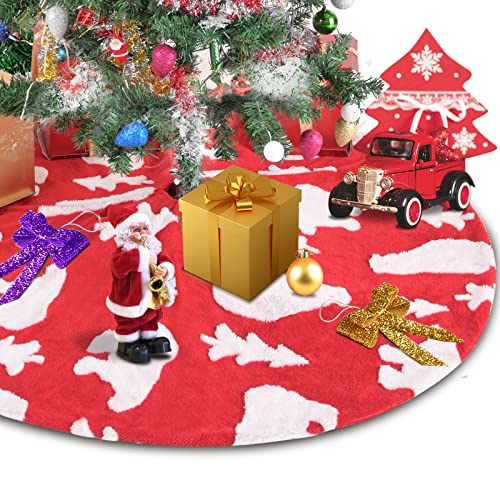 Weihnachtsbaumrock 122,9 cm, doppellagig, Jacquard, Kaschmir, Eisbär, Weihnachten, Feiertagsdekoration, Ornament, Rot Cover
