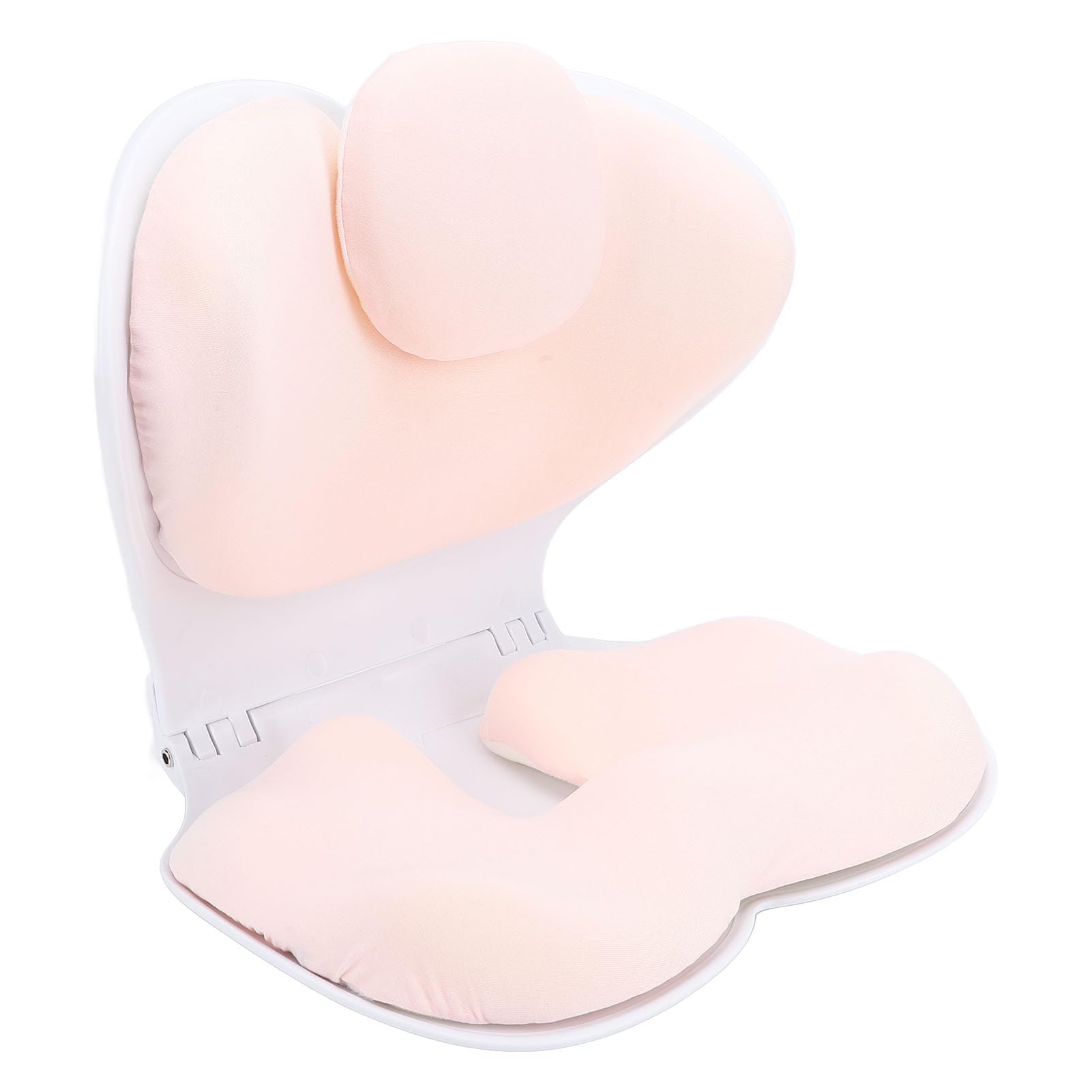 Cuscino pieghevole ergonomico per il supporto lombare, supporto per la zona lombare della sedia da ufficio, cuscino portatile traspirante dal design ergonomico per lunghi periodi (Rosa chiaro)