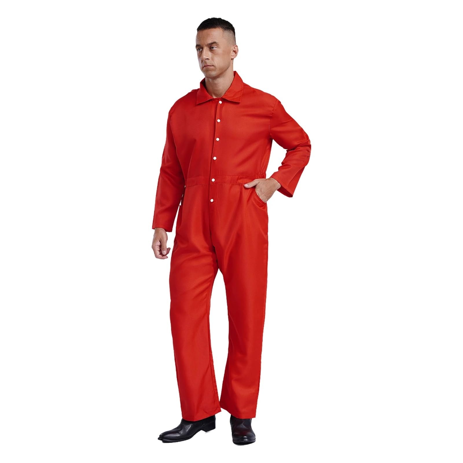 Tuta da uomo e donna, tuta con risvolto, manica lunga, meccanico, uniformi officina, volo per Officine e Magazzini Meccanici(Pink,3XL)