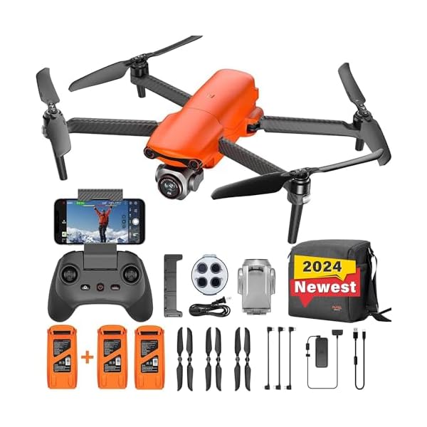 Autel Robotics EVO Lite Plus Premium Bundle, 1” CMOS Drone with 6K HDR Camera, 40 Minutes, 3 Axis Gimbal UAV 3-Way Obstacle Avoidance, 7.4 Miles Transmission, Lite+ Fly More Combo (Orange)