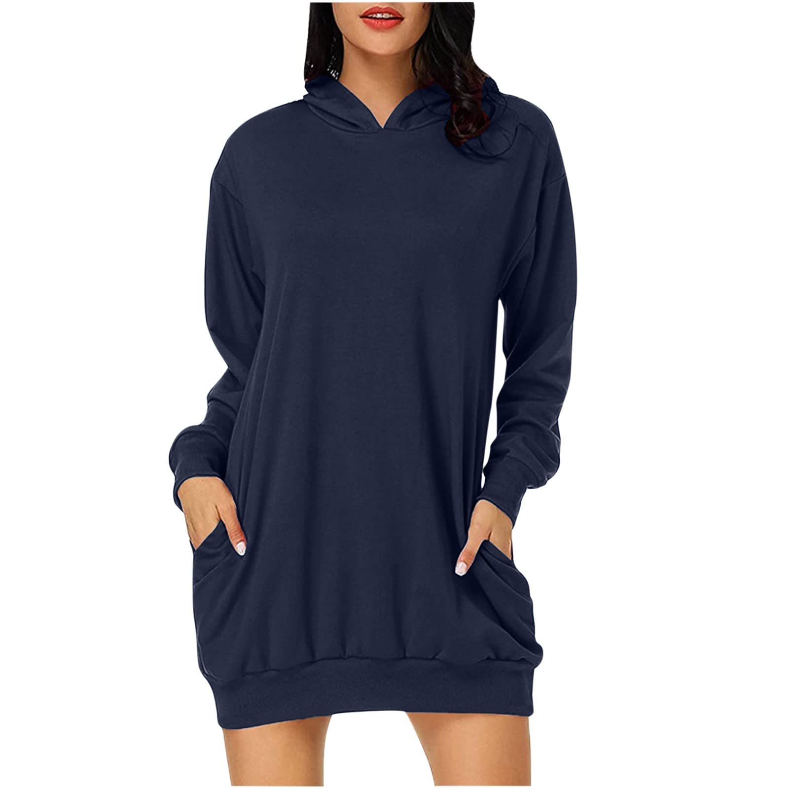Women Dresses Sale Clearance Ladies Long Sleeved Pocket Pullover