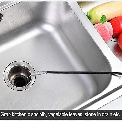 AUSAYE 79Inch Sink Snake,Grabberable Claw Pick up Tool With 4 Claws, Plumbing Snake Tool for Sink,Tube Drain,Sewer, Drain Clog Remover,Hair Remover