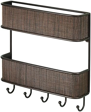 iDesign Elegant Key Holder for Wall, Wall Mounted Rack for Keys and Letters, Made of Robust Metal, White