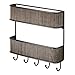 InterDesign Twillo Mail, Letter Holder, Key Rack Organizer for Entryway, Kitchen - Wall Mount, 2 Tiers, Bronze