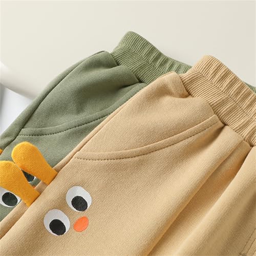 Baby Boy Cuffed Ankles Elastic Waist Soft Sweatpants Spring with Pocket3