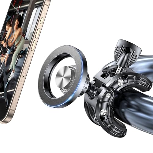 Coolpow Gym Magnetic Phone Holder Mount for MagSafe【Strong Magnets】 Stroller Phone Holder Adjustable Stand Clamp, with Gym Equipment, Stroller, Shopping Cart, Treadmill for iPhone 17 Pro Max 16 15 14