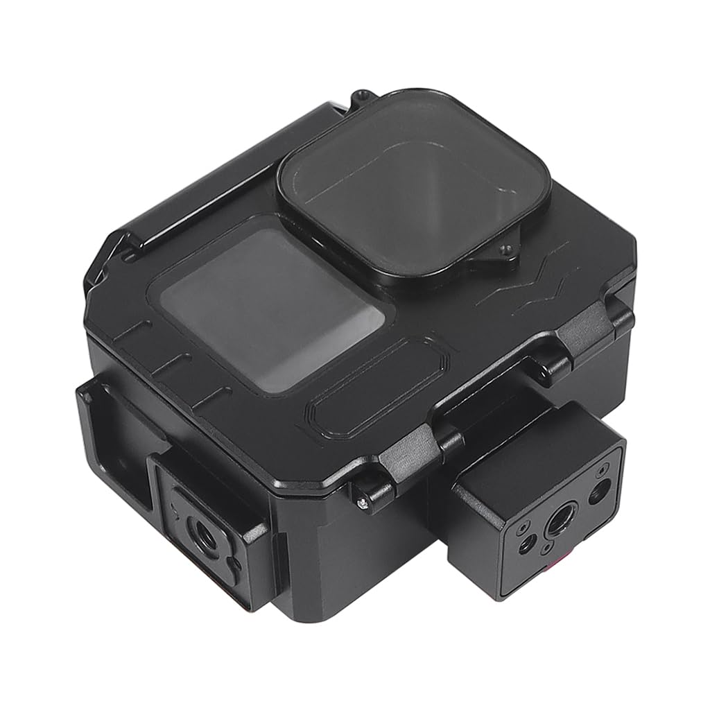 NovelGoal Aluminum Alloy 80 Meters Diving Waterproof Housing Case Underwater Vlog Shell Protective Frame Compatible with Gopro 12 11 10 9 Action Camera (Waterproof case only,Quick Install)