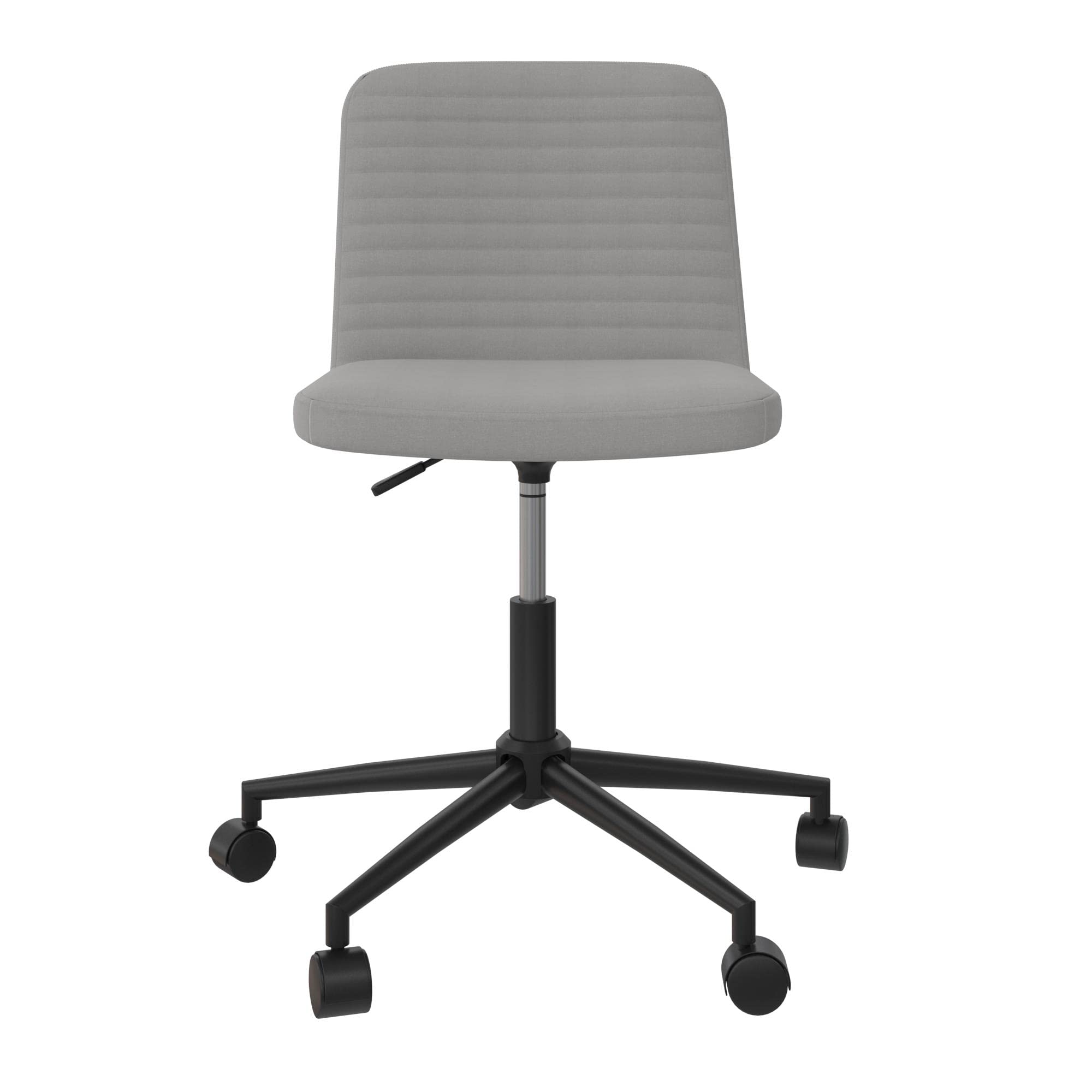 Dorel Corey Office Task Chair - Grey Linen - Armless - Swivel - Adjustable Height