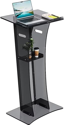 YITAHOME Soporte de podio portátil púlpitos para iglesias, para aulas, conferencias, iglesias y bodas Soporte de podio acrílico de 45.3 pulgadas