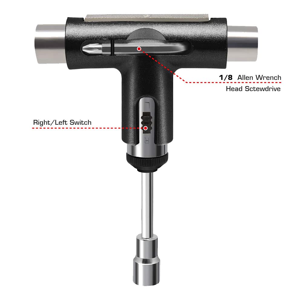 Tlilyy Skateboard Tool Roller Skate Scooter Réglage T-Wrench Long Board Fish Board Repair Tools Spanner Screwdriver