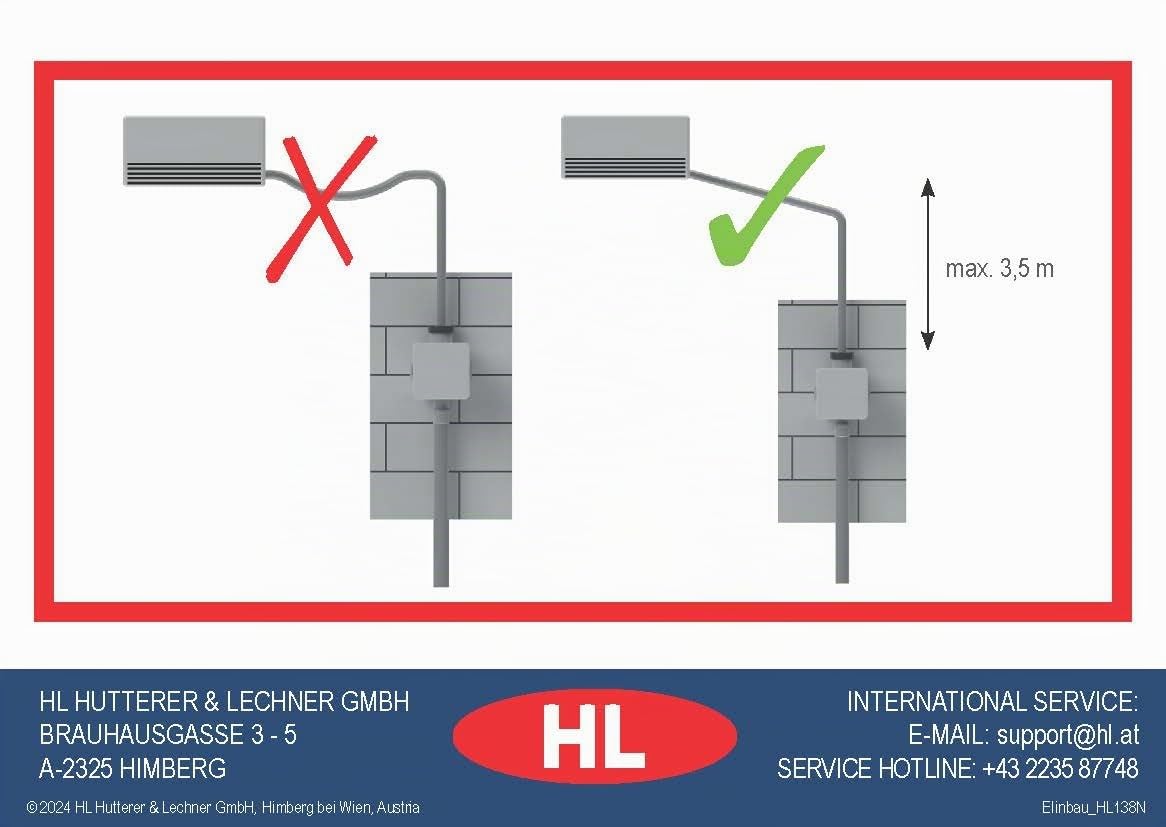 Siphon de condensat HL138 DN32 pour climatiseurs Hutterer Lechner en PVC Blanc/Noir