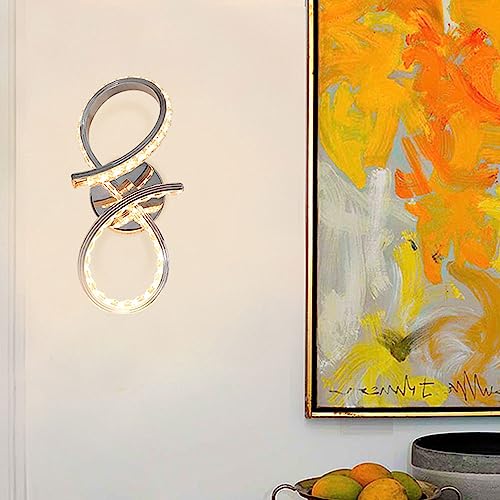 Aplique de pared LED de cristal moderno de 18W acabado cromo en espiral 5