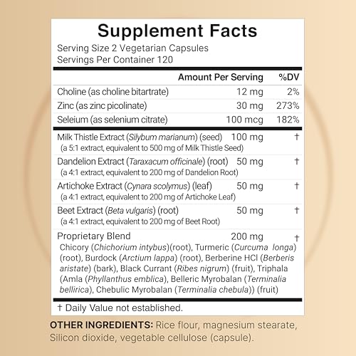 Liver Cleanse Detox & Repair, 240 Veggie Capsules | Milk Thistle with Turmeric, Dandelion Root, Artichoke, Black Currant Oil & More in 15-in-1 Herbal Formula | Premium Liver Support Supplement - Image 3