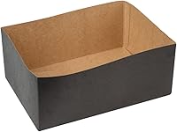 Vista 2 de Restaurantware Bio Tek - Bandejas de hamburguesas de 8.4 x 6 x 3.5 pulgadas, 100 bandejas de papel desechables para alimentos, bandejas de papel