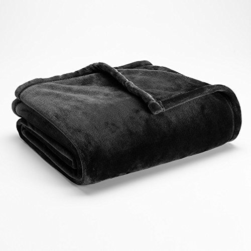 The Big One Super Soft Plush Throw Black Amazon.in Home & Kitchen