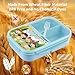 Itopor Wheat Straw Lunch Box, Leakproof 3-Compartment Bento Box for Kids & Adults, BPA-Free Lunch Containers, Microwave & Dishwasher Safe, 5.5 Cup (Blue)