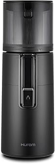 Hurom H400 Renewed Easy Clean Slow Juicer, Matte Black | Hands-Free | Hopper Fits Whole Produce | Quiet Motor | Scrub Free Cleaning | BPA Free | Easy Assembly | Cold Press Masticating Juicer
