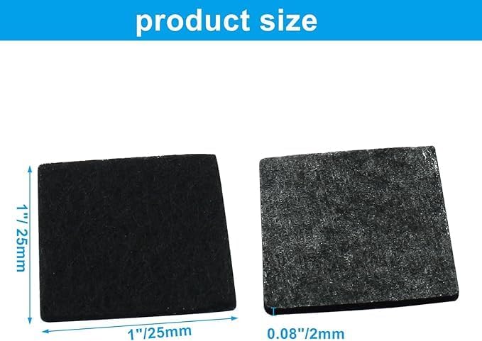 MR. DIY Crafts 18 Pcs, Custom Die Cut Custom Self Adhesive Stick Protective Floor Felt Pad Square EVA Furniture Felt Pad. (18, Black, 2.5 x 2.5 cm)