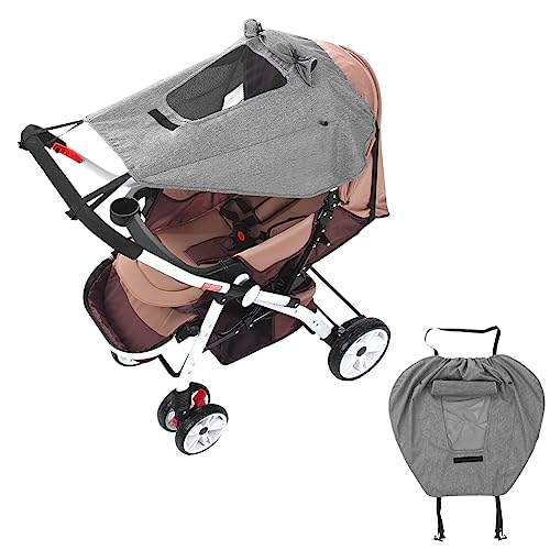 Pare-Soleil pour Poussette,Pare Soleil Poussette Universelle,Parasol Poussette,Pare-soleil Poussette Bébé Anti-UV,Protection Soleil Poussette Avec Fenêtre,...