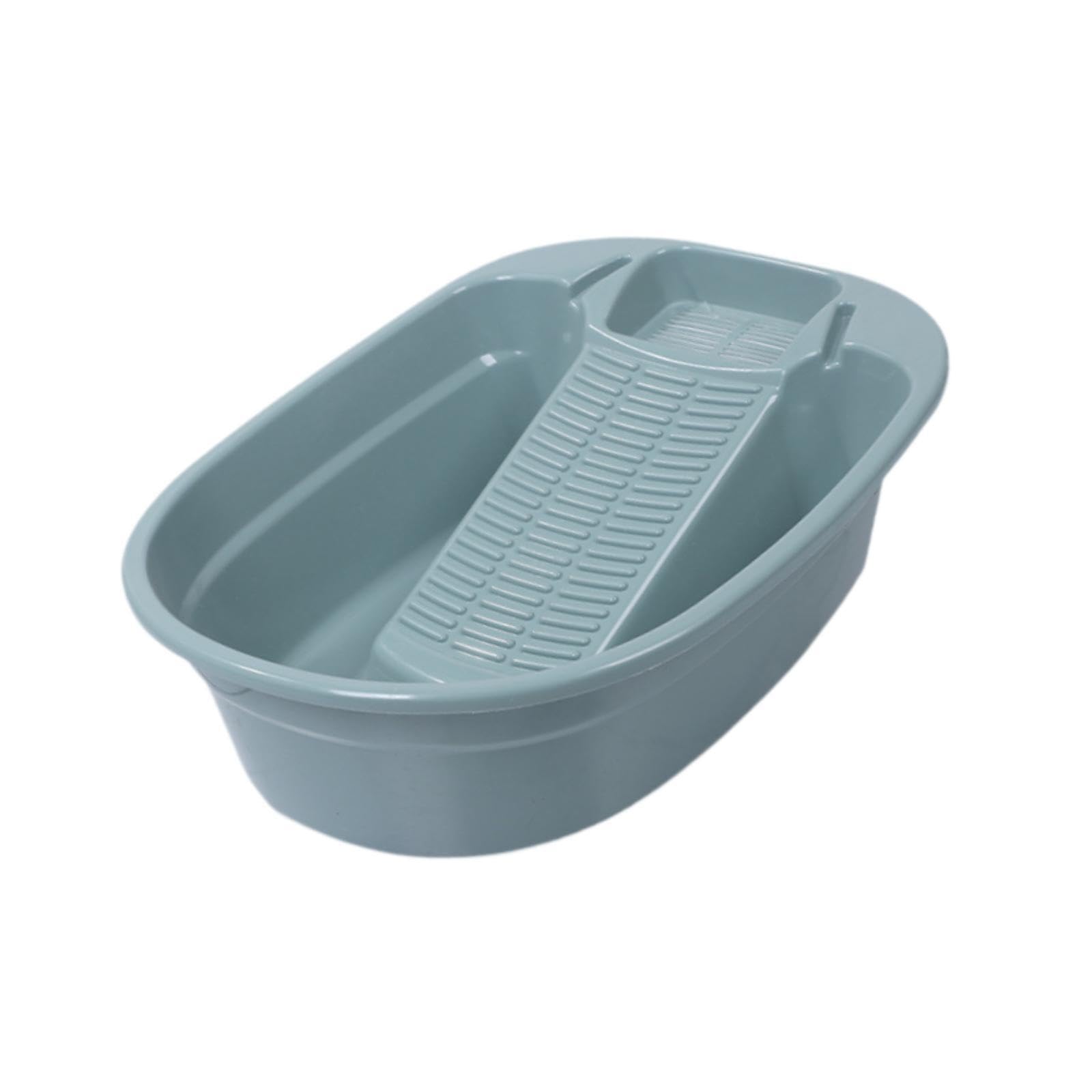 Zanthicia Household Supplies Hand Washing Basin With Washboard Laundry Basin Baby Clothes Cleaning Laundry Tub With Washboard Mini Hand, turquoise, 41x32.5x15cm