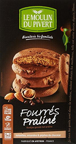 Moulin Pivert Cookie Fourré Praliné Moulin du Pivert 175 g - BIO - Lot de 6