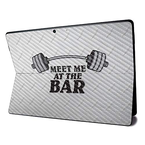 Image of MightySkins Carbon Fiber Skin for Microsoft Surface Pro X - Meet Me at The Bar | Textured Carbon Fiber Finish | Easy to Apply, Remove, and Change Styles | Made in The USA