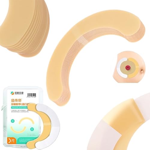 Miaoyak 20 Pezzi di Strisce Barriera Elastiche per Stoma, Idrocolloide Impermeabile Anti-Perdita, Nastro Barriera per Stoma con Adesivo per Pelle per Sacchetti per Stoma da Colostomie (Idrocolloide)