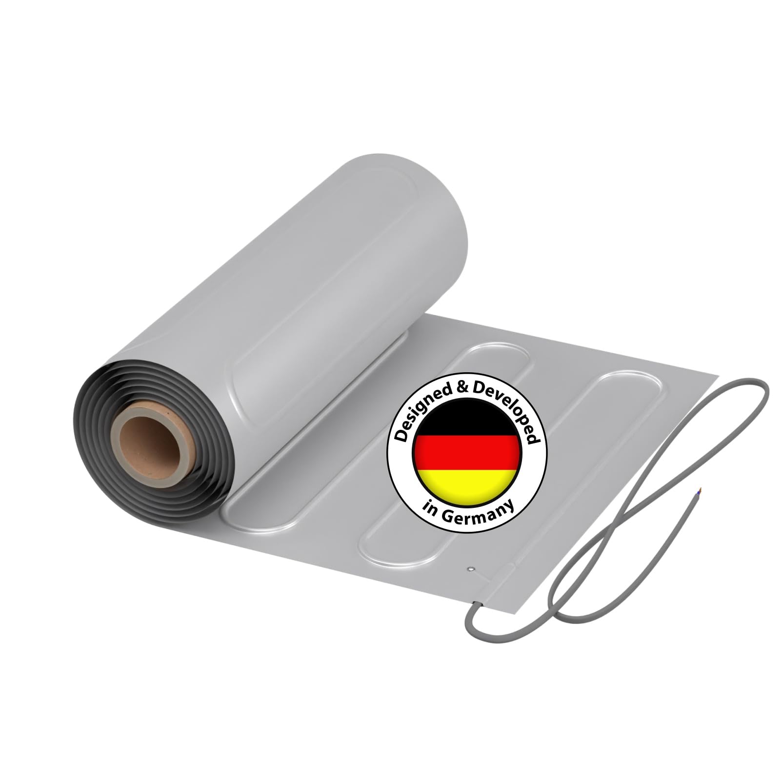 Ogrzewanie podłogowe: dwużyłowa mata grzewcza WARMON ALU 150 W/m² do parkietu, laminatu, łatwy montaż, stały kabel grzewczy z tkaniną nośną - 15 m², rozmiar: 8 m²