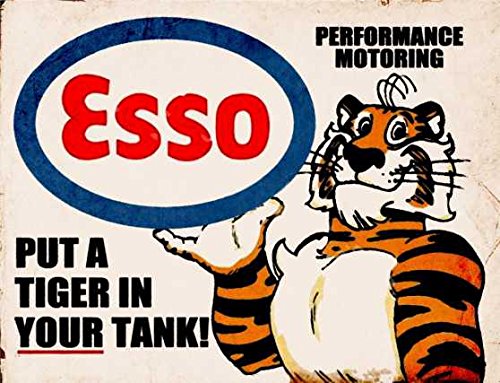 Esso put a tiger in your tank retro shabby chic vintage style picture metal wall plaque sign (200mm x 150mm)