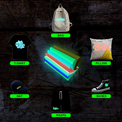 Vinil de transferência de calor, que brilha em ferro escuro em vinil, pacote com 10, 30,5 cm x 25,4