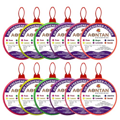Image of AONTAN ENTERPRISE Air Freshener flower Rose, Lavender, Jasmine, Mogra, lemon, sandal Block bathroom freshener for toilet, Washroom air freshener toilet 60 Gram Each (12 Pcs)