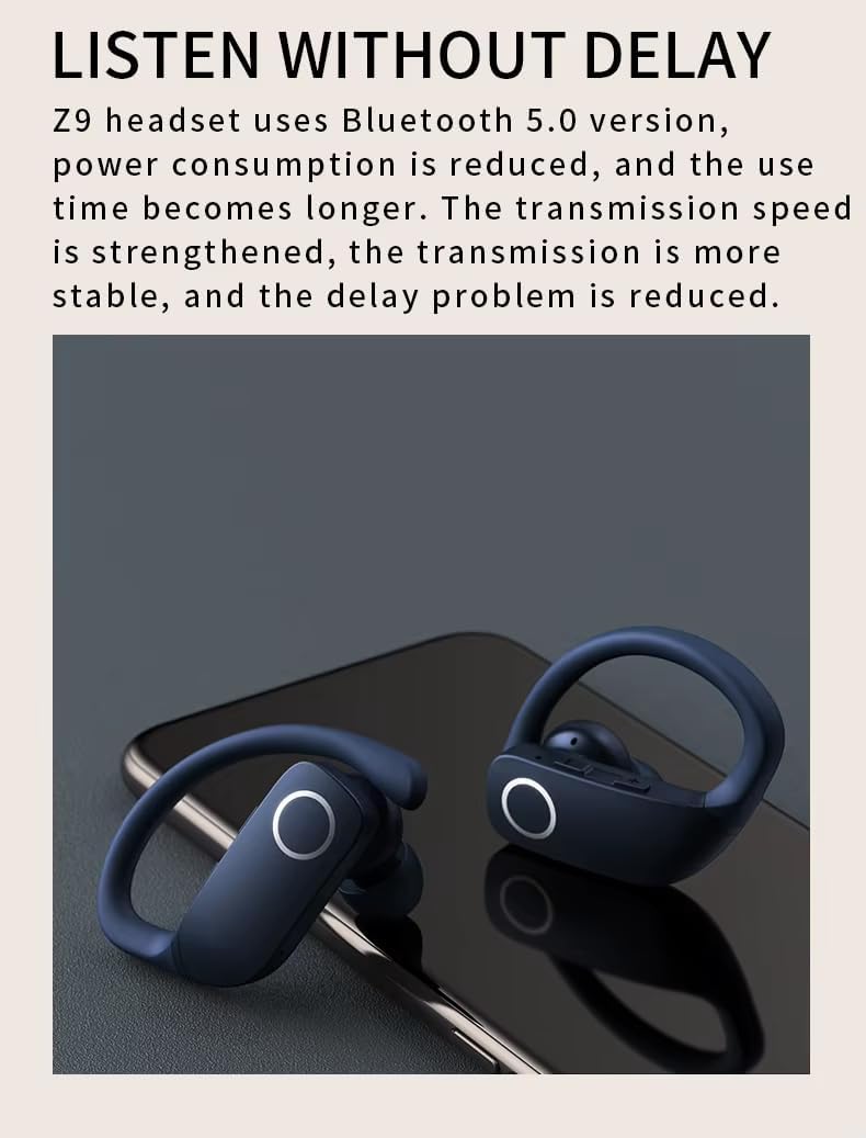 SANAG Z9 headphones on a smartphone, illustrating Bluetooth connectivity.