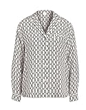  Hugo Boss BOSS Seiden Bluse CRAI Logo Muster Farbe Creme/schwarz 960 (36)