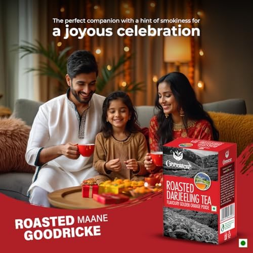 GOODRICKE Roasted Darjeeling Tea - 100gm (Pack of 3) | 100% Pure & Original Long Leaf Chai | Flavoury Golden Orange Pekoe | Premium Black Loose Leaves Tea with Rich Taste & Flavor