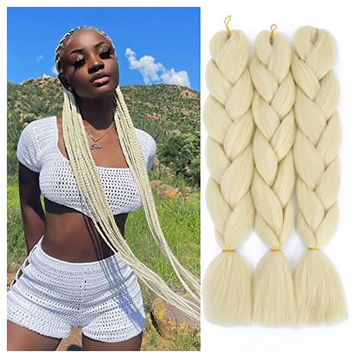 Selinhaar Blonde Braiding Hair Synthetic Hair for Braiding Braids Hair Extensions Braid Hair for Twist Hair Braiding 24 Inch