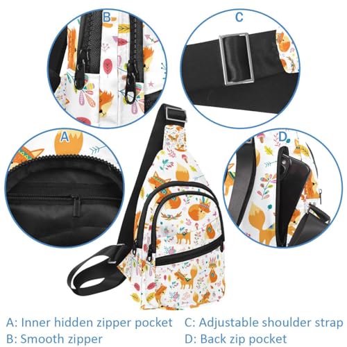 Sac à dos à bandoulière motif flèche ethnique, sac de poitrine avec sangle ajustable