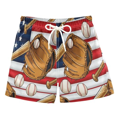 Swimming Shorts for Boys, Anti Chafe Swim Trunks Boys 2 T, Vintage Baseball Gloves