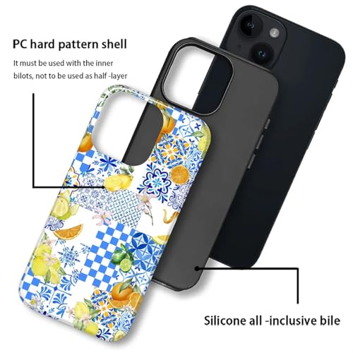 Coque pour iPhone 14 et 13 antichoc en TPU souple imprimé fruits