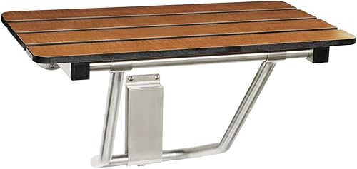Miniatura 1 de Seachrome Banco plegable de 22 x 15 pulgadas para asiento de ducha de baño, asiento fenólico de teca