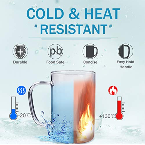 Schliersee Glass Coffee Mugs Set of 6, Small Thin Cups for Tea Juice Beer Water Hot or Cold Beverages 10 Ounce (300 ml) - Thumbnail 7