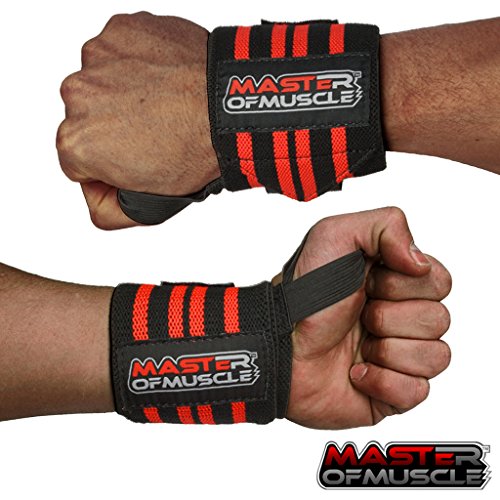 Wrist Wraps - Straps Your Wrists So You Can Smash Your Lifting Workout - Elastic Wrist Support For Weightlifting, BodyBuilding, Bench Press, Gym and More - For Women and Men - BONUS Powerlifting Guide