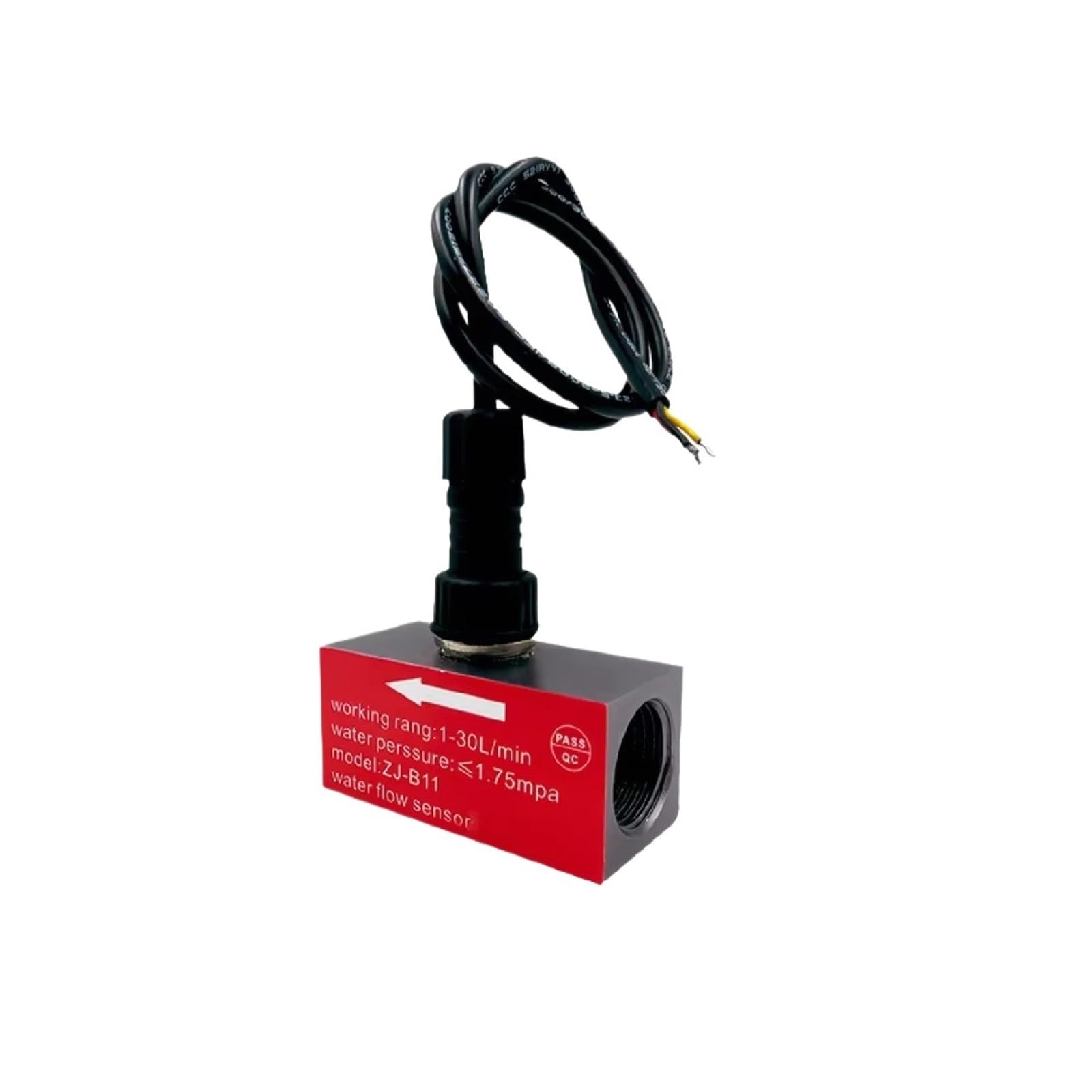 Medidor de flujo compacto de microturbina de 1 a 30 l/min, sensor de flujo de agua de efecto de aluminio, salida de pulso de rosca de 1/2 pulgadas, industrial