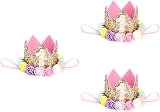3 Peças Acessórios De Cabelo Para Crianças Laços De Cabelo Para Bebês Crianças Coroa Faixas De Cabeça De Bebê Coroa De Bebê Coroa Crwon Bandana De Aniversário De Bebê Tiaras De
